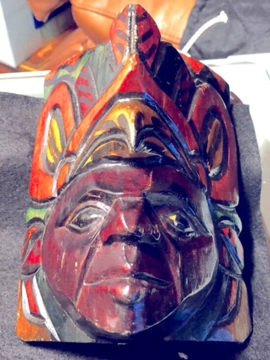Other - Hand Carved African Mask eagle on top of the head